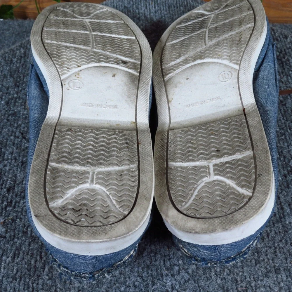 Old Navy Mens Denim Boat Shoe Size 10 Casual Coastal Blue Chambray Canvas